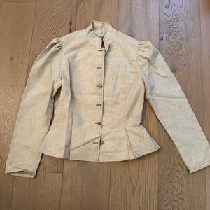 1980's Self Made Edwardian Vintage Style Linen Blazer
